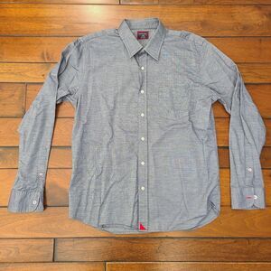 UNTUCKIT Shirt Men's Large L Blue Chambray Button Up Slim Fit Casual Preppy